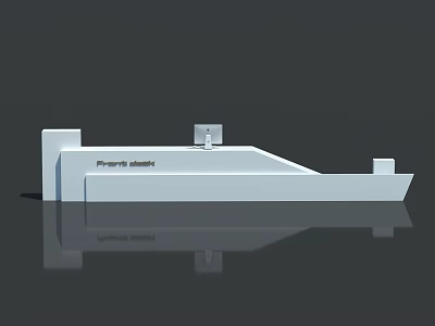 Modern White Reception Desk with Sleek Design and Smooth Surface for Office Lobby 3d model