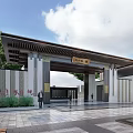 new chinese style gate 3d model