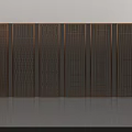 Modern Wooden Screens With Various Lattice Patterns Arranged In A Row 3d model