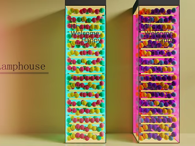 Modern Column Acrylic Light Box Column Decorative Column Light Box Interior Art Device Modeling Column 3d model