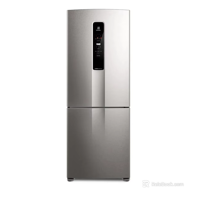 Modern Silver Double Door Refrigerator Freezer With Sleek Design And Digital 3d model 