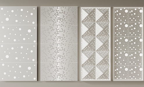 Modern Perforated Panel Background Wall 3d model