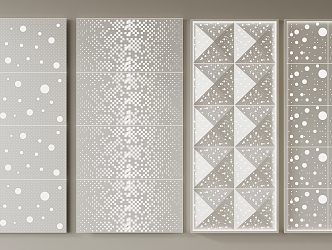 Modern Perforated Panel Background Wall 3d model