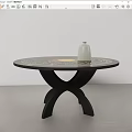 Quiet table in ancient table 3d model