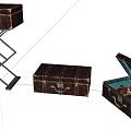 Vintage Leather Suitcases With Metal Buckles Open Stacked And Retro Design