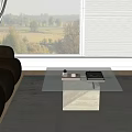 Lema Square Coffee Table Glass Coffee Table Books Aromatherapy Perfume 3d model