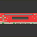 Industrial Electronic Equipment Featuring Silver Top Red Front Panel Heat Vents Display And Buttons