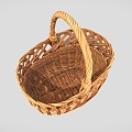 Wicker Basket Basket Basket Frame Hand-held Basket Vegetable Basket Bamboo Basket 3d model