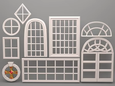 window round window square window oval window 3d model
