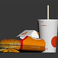 Delicious Chicken Burger With Crispy Fries And Cold Soda Drink