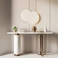 Light Luxury End View Table Entrance Cabinet 3d model