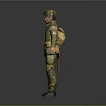 Military Soldier Figure In Green Uniform With Helmet And Gear Standing