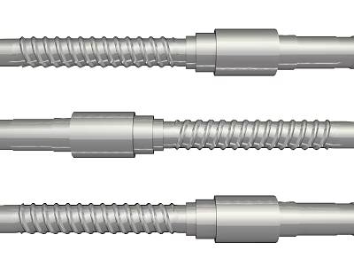 Stainless Steel Pipes With Corrugated Sections And Metal Connectors For Industrial Use 3d model