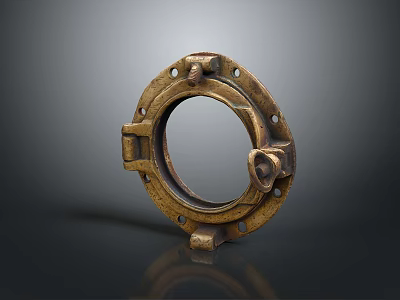 Vintage Brass Circular Door Knocker For Home Decor And Daily Use 3d model