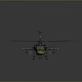 Military Camouflage Helicopter With Rotors And Number 00 Markings