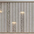 Modern Room Divider Interior With Decorative Striped Panels And Embedded Lighting 3d model