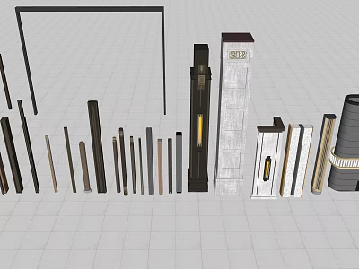 Various Styles Washbasin Designs With Wood Stone Materials And Pedestal Cabinets 3d model