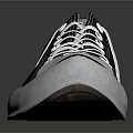 Classic Black Canvas Casual Shoes With White Laces And White Sole Design