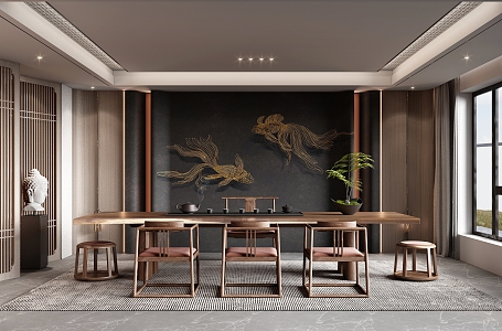 New Chinese Tea Room 3d model