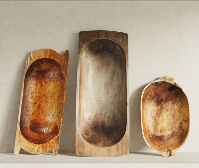 Rustic Decorative Ornament Set With Three Wooden Containers And Natural Textured Surfaces 3d model