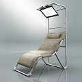 Two Modern Fabric Lounge Chairs With Metal Frame For Indoor Use