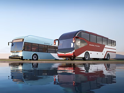 Modern Bus Tourist Bus 3d model