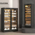 Haier Black Kitchen Storage Cabinets With Dishes Plates And Wine Glasses In Modern Interior