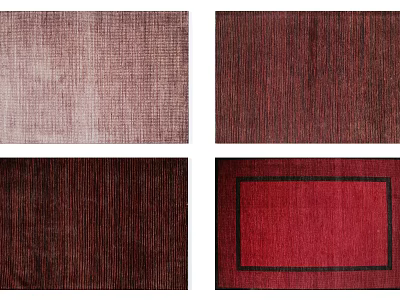 Square Rug with Striped Textures Bordered Design and Rich Color Hues for Home Decor 3d model