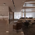 Modern Public Office Space Interior With Open Layout Workstations Office Chairs And Natural Light Windows