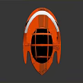 Futuristic Orange Streamlined Spacecraft Design With Transparent Cockpit For Aerospace Exploration