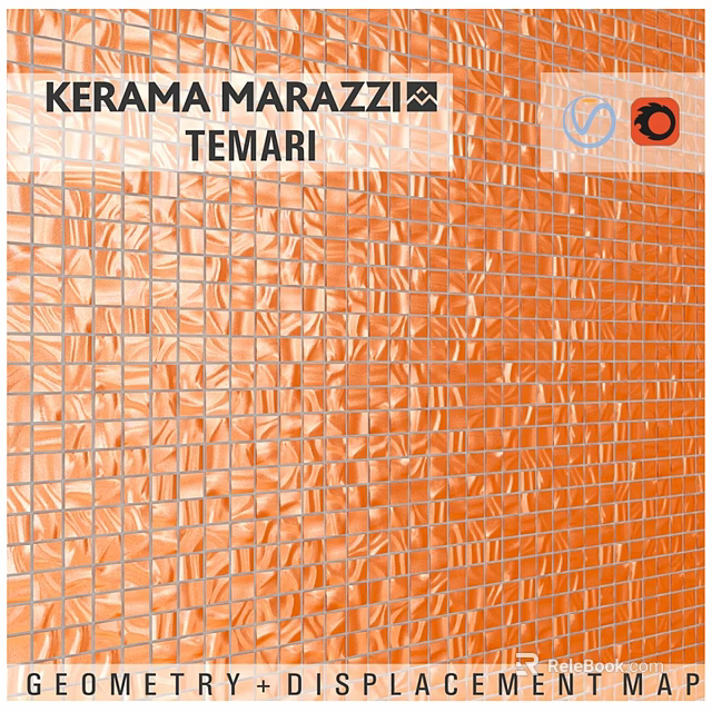 Kerama Marazzi Temari Orange Mosaic Tiles For Washroom Daily Use Wall Decoration 3d model 