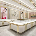Jewelry Store Interior Design With Elegant Display Counters Bright Lighting And Models Showcasing Jewelry