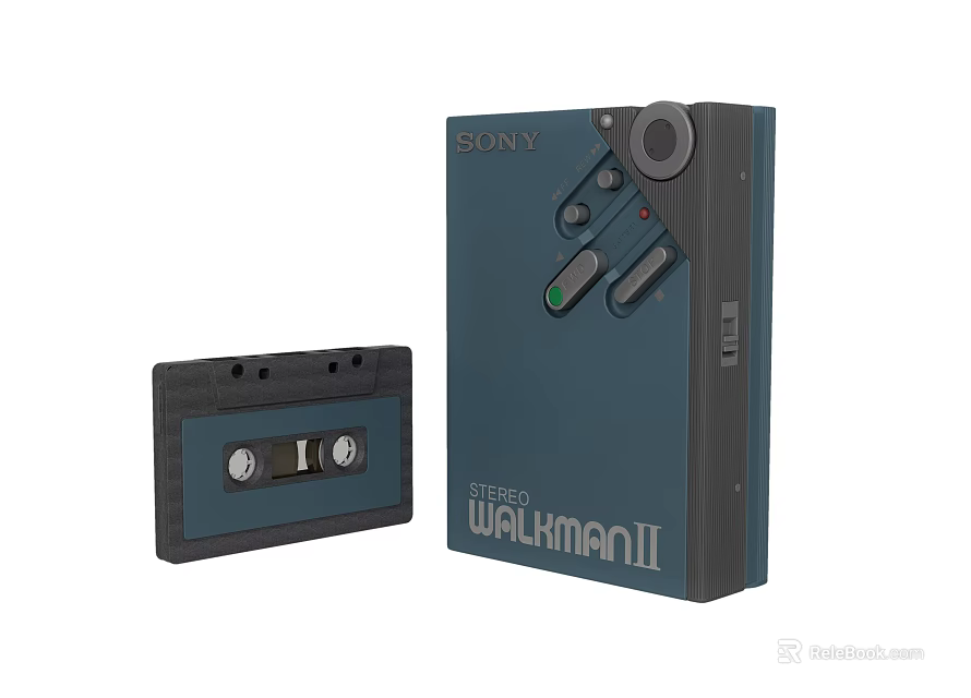 Sony Walkman II Portable Stereo Audio Player With Cassette Tape 3d model 