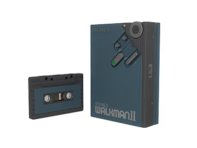 Sony Walkman II Portable Stereo Audio Player With Cassette Tape 3d model