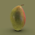 Fresh Red and Green Mango Fruit Isolated on Simple Green Background 3d model