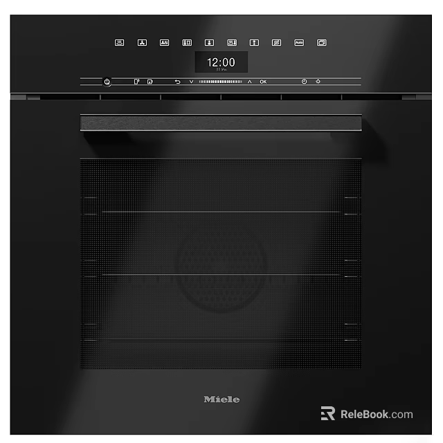 Modern Black Kitchen Oven With Digital Display Showing Time And Glass Door 3d model 