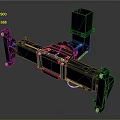 Industrial Mechanical Equipment Component With Metal Frame Support And Structural Parts