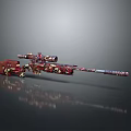 Tactical Sniper Rifle With Red And White Pattern Design And Scope Attachment 3d model