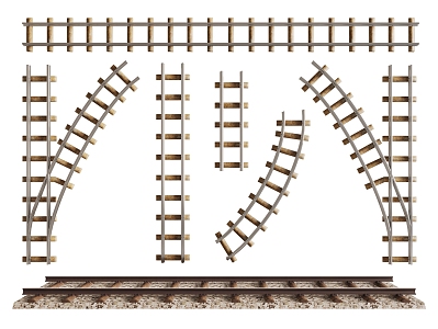 modern train track railway track railway track railway traffic accessories 3d model