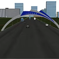 Taibai College Entrance Gate With Arch Structure Surrounded By Trees And Road Under Blue Sky