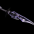 Fantasy Style Sword With Black And Purple Sharp Blade And Intricate Hilt Decoration
