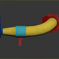 Colorful Hand Shaped Toy With Yellow Curved Body Red Blue Grips And Black Connector