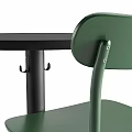 Modern Green Table And Chair Set With Round Table And Backrest Chairs 3d model