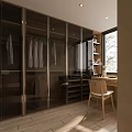 Minimalist Hotel Guest Room Interior With Wooden Ceiling Beams Bedside Lamps And Decorative Art