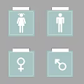 Guide system toilet sign toilet 3d model