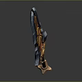 Fantasy Decorative Sword With Blue Red Gold Accents And Intricate Design