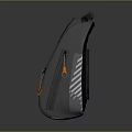 Gray Rolly Backpack With Black Handle Orange Zippers And Reflective Strips