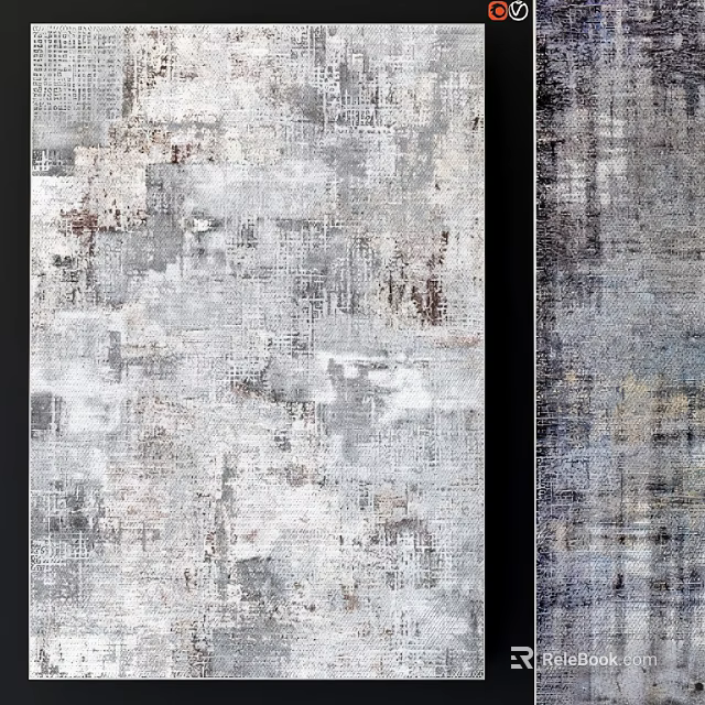 Square Area Rug With Textured Pattern And Neutral Tones 3d model