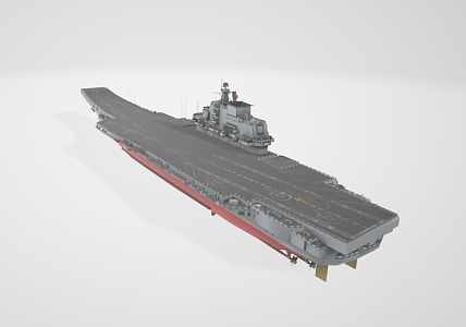 Low model aircraft carrier Liaoning military game model 3d model