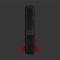 Black Industrial Bracket With Red Accents And Mechanical Support Structure